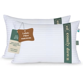 ComfyDown Down Alternative Pillow for Sleeping — Soft Classic Comfort, 100% Cotton Cover, Breathable Pillow, Plush Fill, Shape Retaining for Back & Stomach Sleepers-Twin