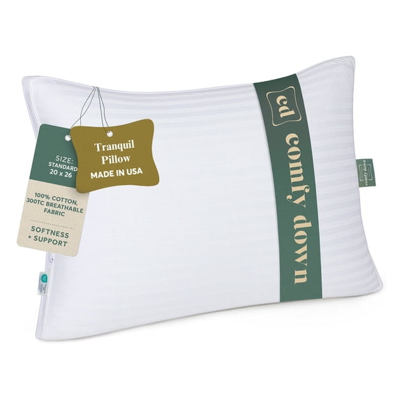 ComfyDown Gusseted Down Alternative Pillow for Sleeping — Full Support & Adjustable Firmness with Zipper, 100% Cotton Cover, Breathable Design, Holds Shape for Side, Back & Stomach Sleepers-Queen