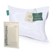 ComfyDown Pillowcase for Toddler & Travel Pillows Breathable, 100% Cotton, 400 Thread Count, Zipper Closure - Made in USA - 12"x16"