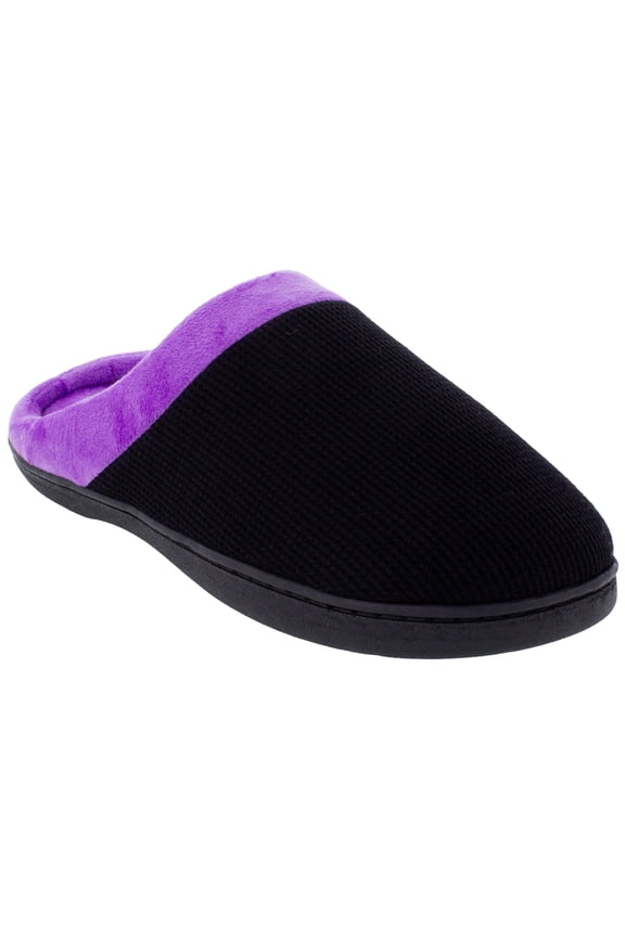 ComfyFeet Everything Comfy Black and Purple Slipper Clog Slipper - Medium