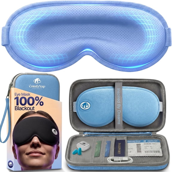 ComfyNap Sleep Eye Mask for Men and Women, Zero Eye Pressure 3D Sleeping Mask, 100% Light Blocking (Earth)