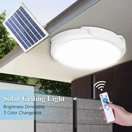 ComfyPro 100W Solar Power Ceiling Pendant Light Remote Control Out/Indoor Lamp Waterproof