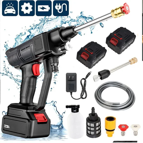 ComfyPro Cordless Electric High Pressure Water Spray Car Gun with Two Batteries Portable Washer Cleaner Yard