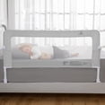 thumbnail image 1 of ComfyBumpy Toddler Bed Rail Guard, 55.5" x 24.4"–32.3" H, Extra long Adjustable Height Down Rail for Kids Beds, Gray, 1 pack, 1 of 1