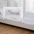 thumbnail image 1 of ComfyBumpy Toddler Bed Rail Guard, 35.5" x 19.5" Regular Swing Down Rail for Kids Beds, White, 2 pack, 1 of 9