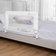 ComfyBumpy Toddler Bed Rail Guard, 35.5" x 19.5" Regular Swing Down Rail for Kids Beds, White, 2 pack