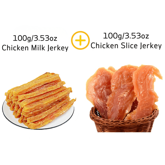 Comfycradle Natural Dog Treats Variety Pack - Goat Milk Chicken Strips (3.5oz) & Dehydrated Chicken Breast (3.5oz) - High Protein, Grain-Free Pet Snacks, 2-Pack