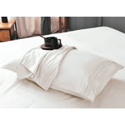 Comfylife Bamboo Derived Rayon Pillowcase Set-Moisture Wicking, No Fading- King (2 Pieces)-Ivory