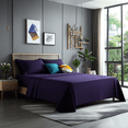thumbnail image 1 of Comfylife Full Size Bed Sheet Set Bamboo Derived Rayon Deep Pockets, Moisture Wicking, No Fading, Softer Than Cotton - 4 Pieces- Purple, 1 of 5