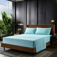 thumbnail image 1 of Comfylife Luxury 1800 Series Bamboo Derived Rayon Bed Sheet Set -Deep Pockets, Moisture Wicking, No Fading, Softer Than Cotton- 4 Pieces -Queen Size, Aqua, 1 of 6