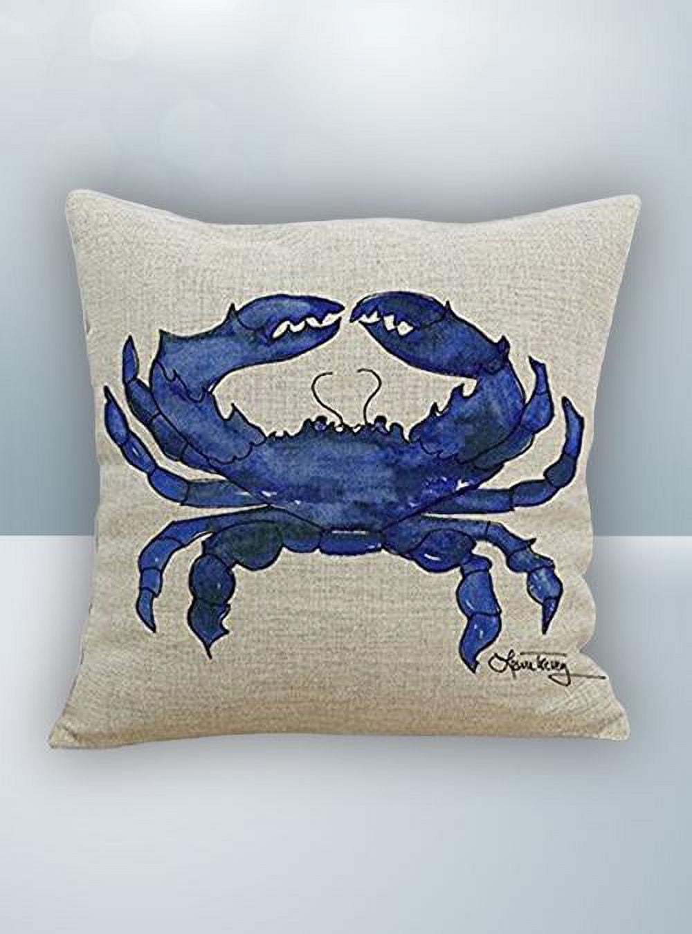 Comfylife Vibrating Magic Pillow Improve Blood Circulation Washable Memory Foam Blue Crab Design Massage Pillow