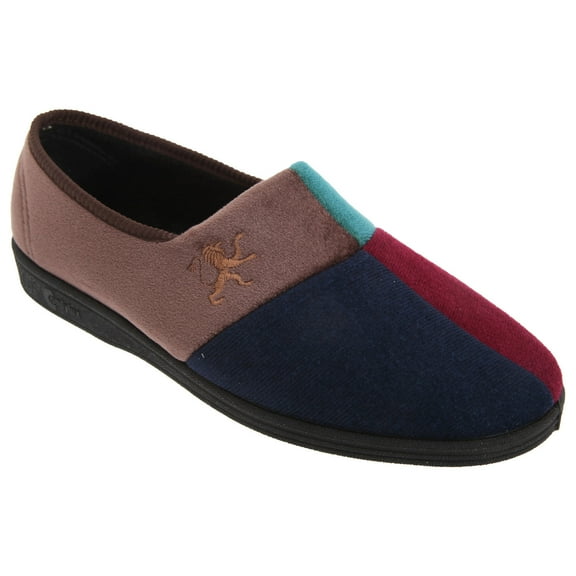 Comfylux Mens Harlequin Multi Velour Slippers