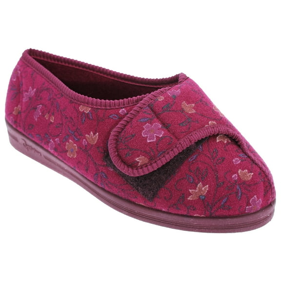 Comfylux Womens Davina Floral Superwide Slippers
