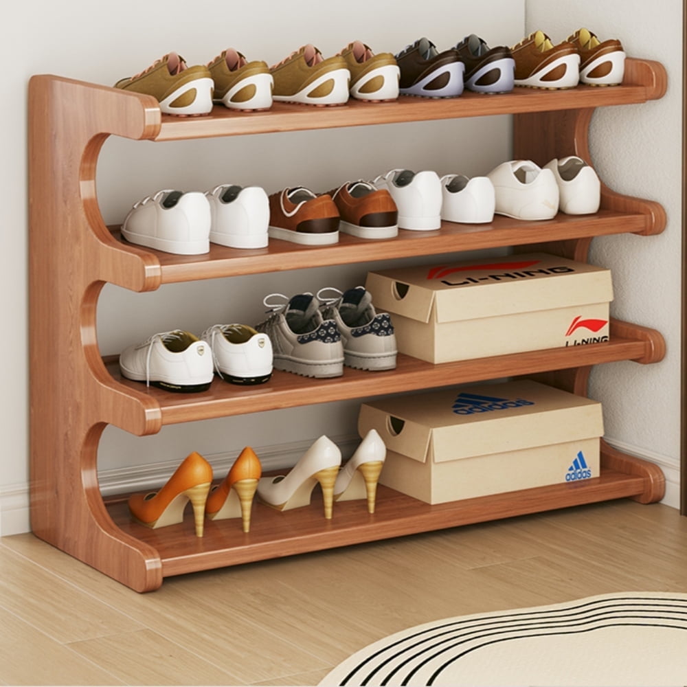 Comfypro 4 Tier Natural Wood Bamboo Shelf Entryway Storage Shoe Rack Home Furniture - Walmart.com