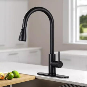 Comfypro Kitchen Sink Faucet Black Pull Down/Out Sprayer Swivel Single Handle Mixer Taps