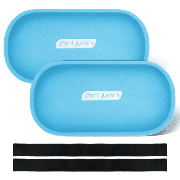 Comfytemp Ice Packs for Injuries Reusable, 2 Pack Flexible Hot & Cold Gel Ice Packs with 2 Adjustable Straps, 10" x 5"