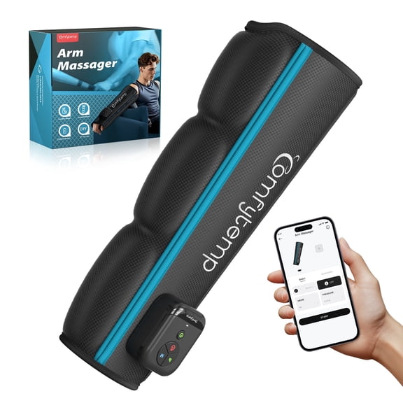 Comfytemp Air Compression Arm Massager for Circulation & Muscle Relaxation, Portable Full-Arm Compression Sleeve, Fits 11"-15" Upper Arms, Ideal Gift for Mom & Dad