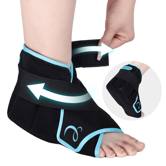 Comfytemp Ankle Ice Pack Wrap with Full Coverage, Hot & Cold Compress for Ankle, Heel, Foot, Size 5-10