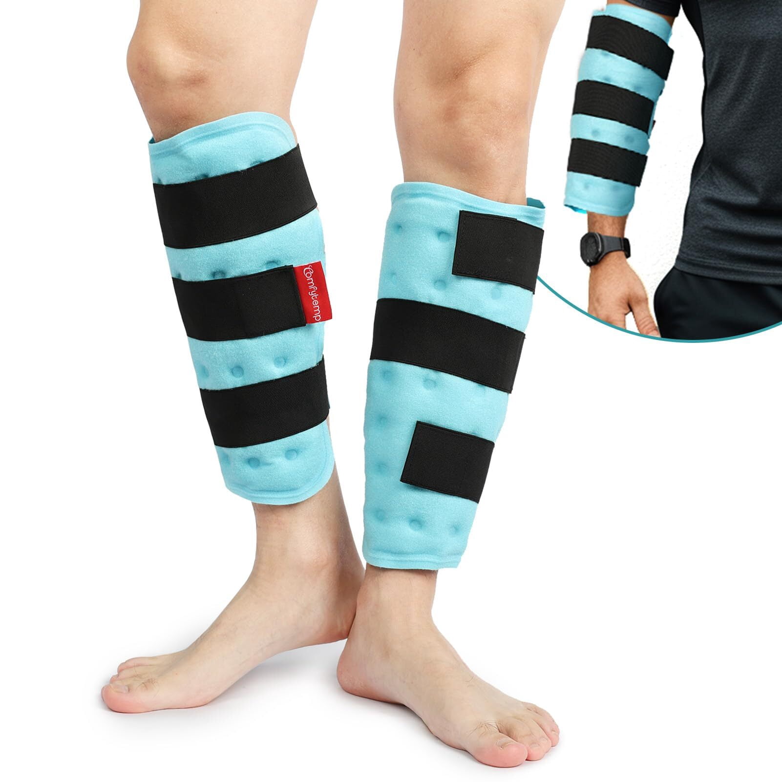 Comfytemp Calf Shin Splint Ice Packs for Injuries, Resuable Elbow Ice