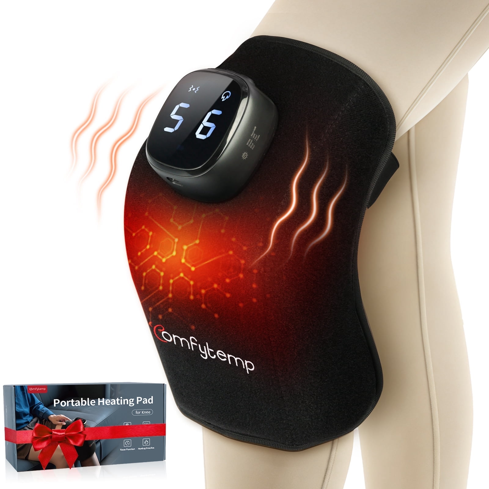 Free Shipping! Comfytemp Cordless Knee Massager with Heat Vibration APP  Control for Pain Relief - Walmart.com