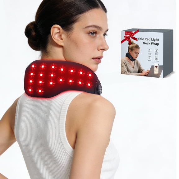 Comfytemp Cordless Red Light Belt for Neck, Flexible Wearable Neck Red Light Wrap with App & Button Control, Fits 13.5"-20"