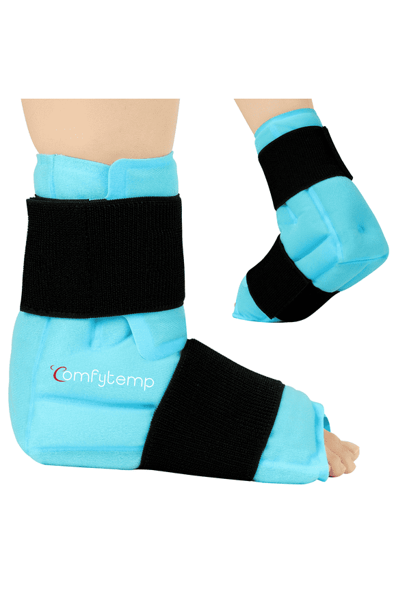 Large Ankle Foot Ice Pack Wrap for Injuries, Reusable Gel Cold Packs for Feet, Achilles, Arch