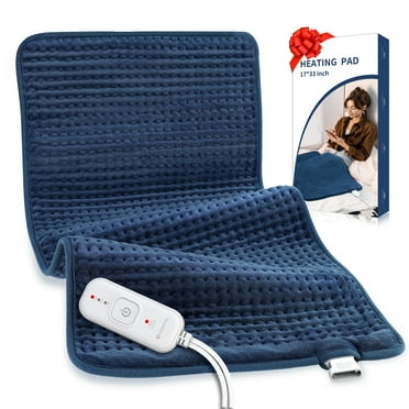 Comfytemp Large Heating Pad for Back Pain Relief, FSA HSA Eligible, 17''x33'', Auto Shut off, Blue