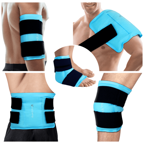 Comfytemp Large Ice Pack Wrap with 2 Straps, Reusable Hot & Cold Pack for Injuries, Shoulder, Back, Knee, 14.5"11"