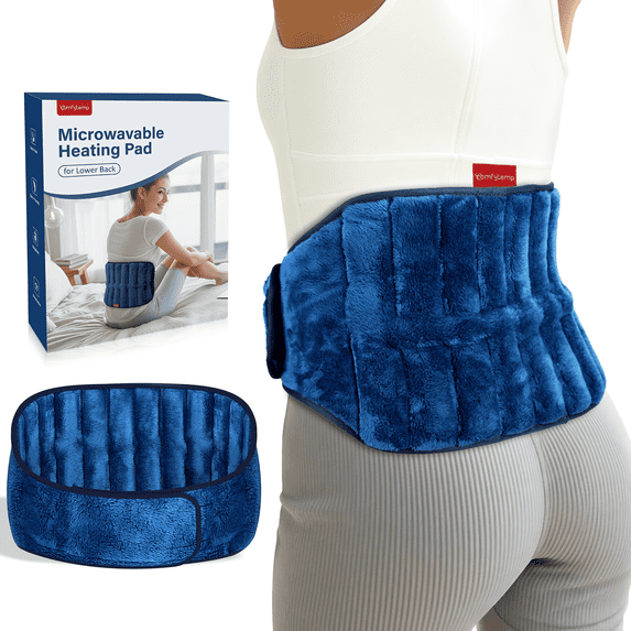 Comfytemp Large Microwave Heating Pad for Back & Waist, Moist Heat Relief for Muscle Discomfort, Blue