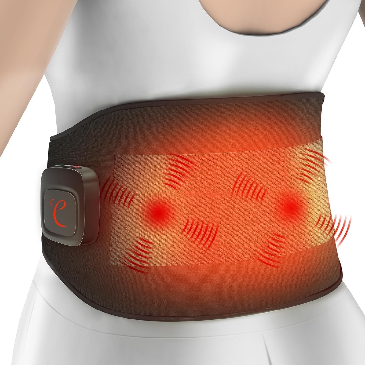 Comfytemp Portable Heating Pad for Back Pain, Rechargeable Massager Heating Belt, 58" Black