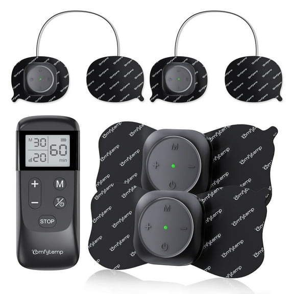 Comfytemp Rechargeable TENS Unit Muscle Stimulator, Electrode Wireless Massager for Back, Neck & Leg Pain