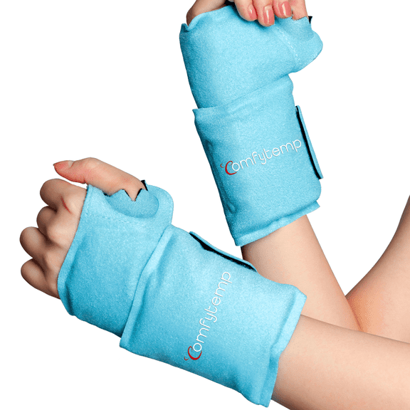 Comfytemp Reusable Wrist Ice Pack Wrap, Hot and Cold Therapy for Hand Pain, Swelling, Injuries, 2 Pack