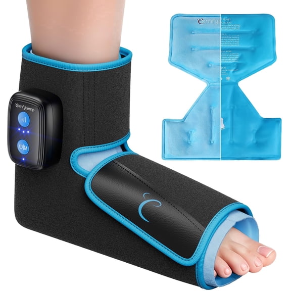 Comfytemp Upgrade Ankle Foot Compression Ice Pack Wrap for Pain Relief, Reusable Hot & Cold Therapy for Sprains, Recovery, Inflammation, Swelling