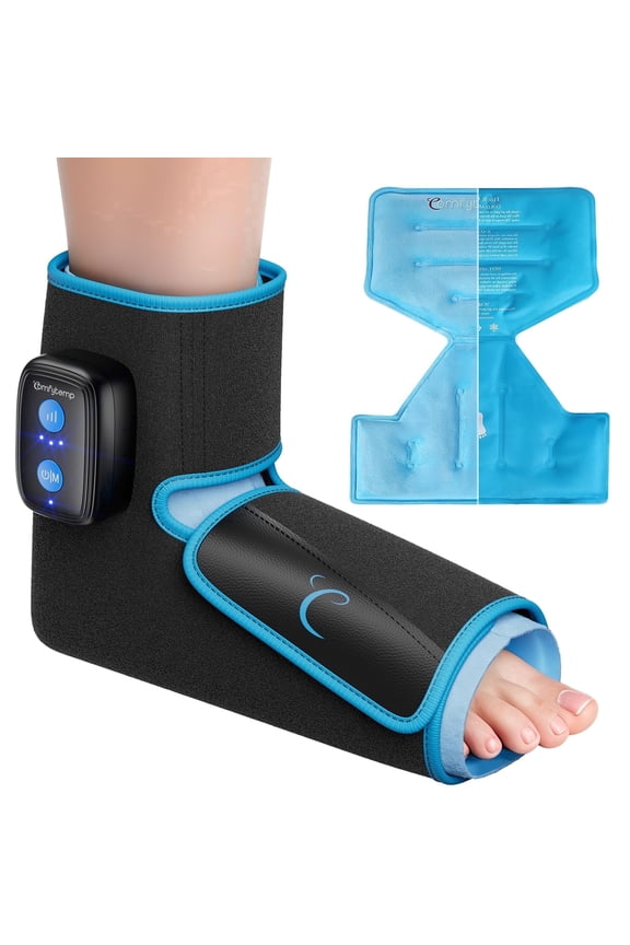 Upgrade Ankle Foot Compression Ice Pack Wrap for Pain Relief, Reusable Hot & Cold Therapy for Sprains, Recovery, Inflammation, Swelling