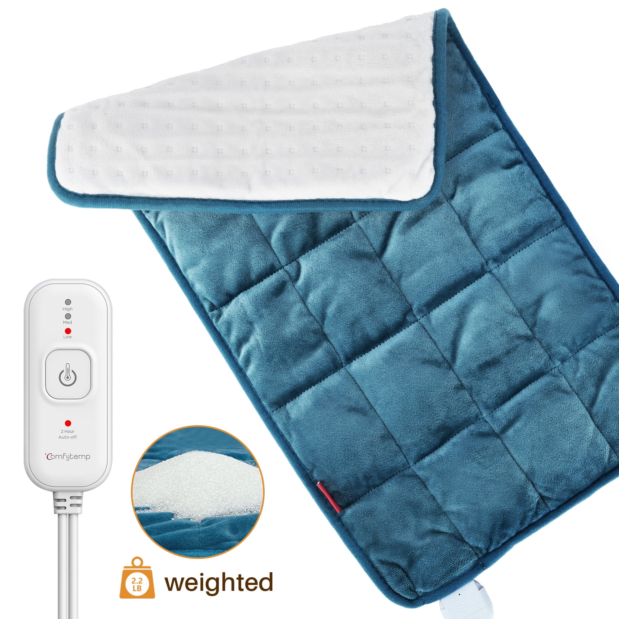 vibrating heating pad walmart Heating Pad, Weighted Heating Pad with Massaging Vibrations, Massage  Heating Pad for Back Cramps Shoulder Pain Relief, 6 Heat Settings & 4  Massage Modes, Gifts for Christmas, 24” x 12” HSA/FSA Eligible main image 0