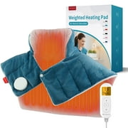 Comfytemp Weighted Heating Pad for Neck and Shoulders, FSA HSA Eligible, 19"x 24", Blue