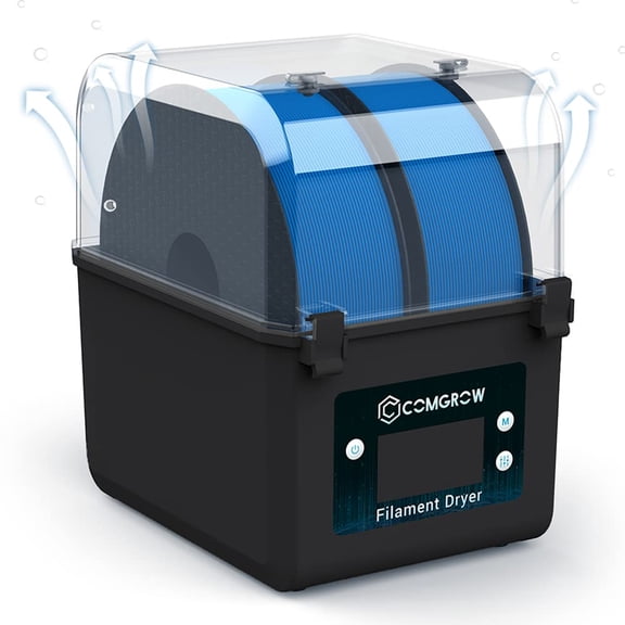 Comgrow Filament Dryer Box, 2KG Capacity Filament Drying Storage with Temperature & Humidity Display, 40-50C Adjustable, for 1.75/2.85mm PLA PETG TPU ABS