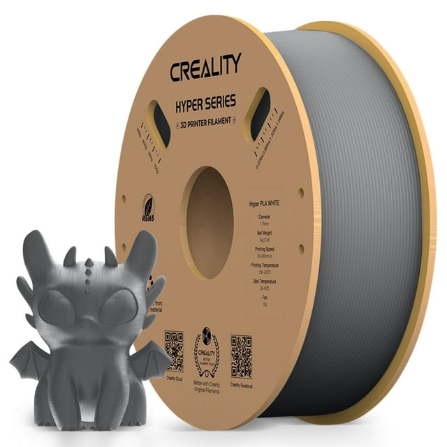 Comgrow Hyper Series PLA 3D Printer Filaments with Accessories, for FDM Printers, Grey