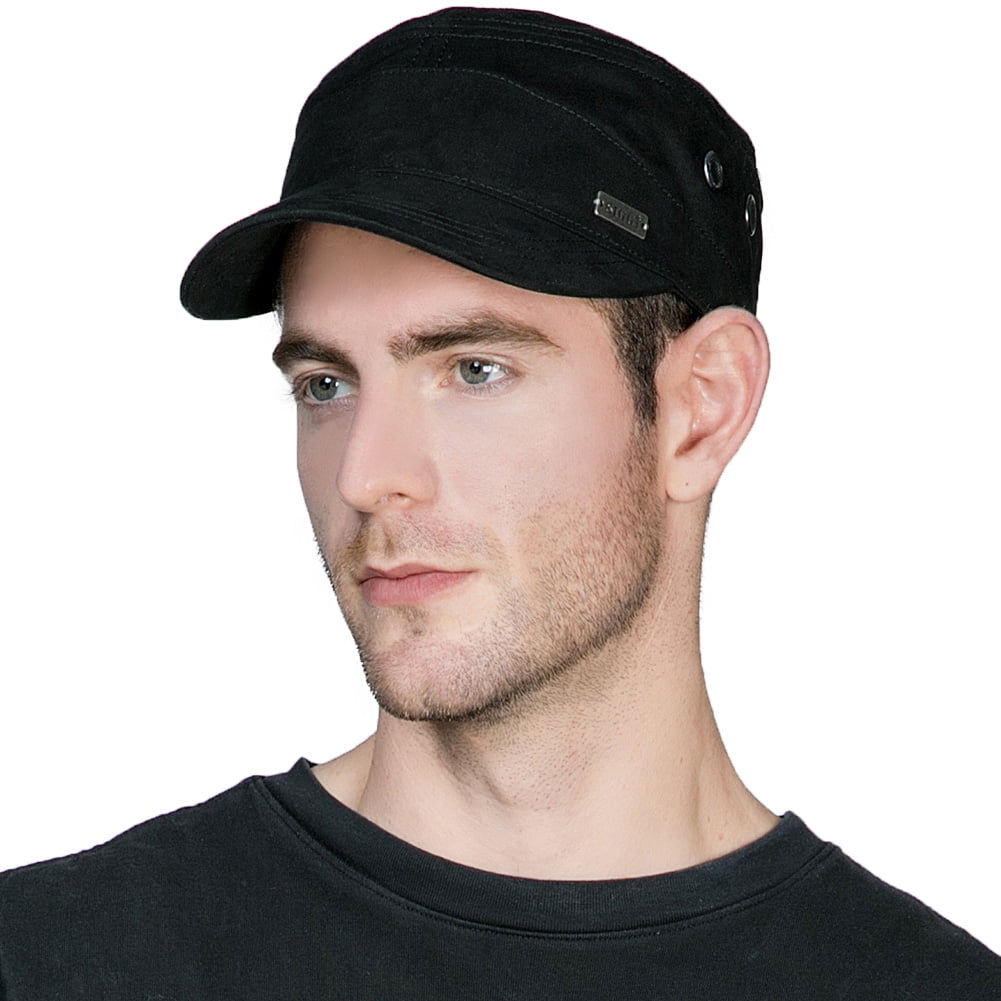 Comhats Mens Cotton Army Caps Military Hats Baseball for Men 6163CMCM Black