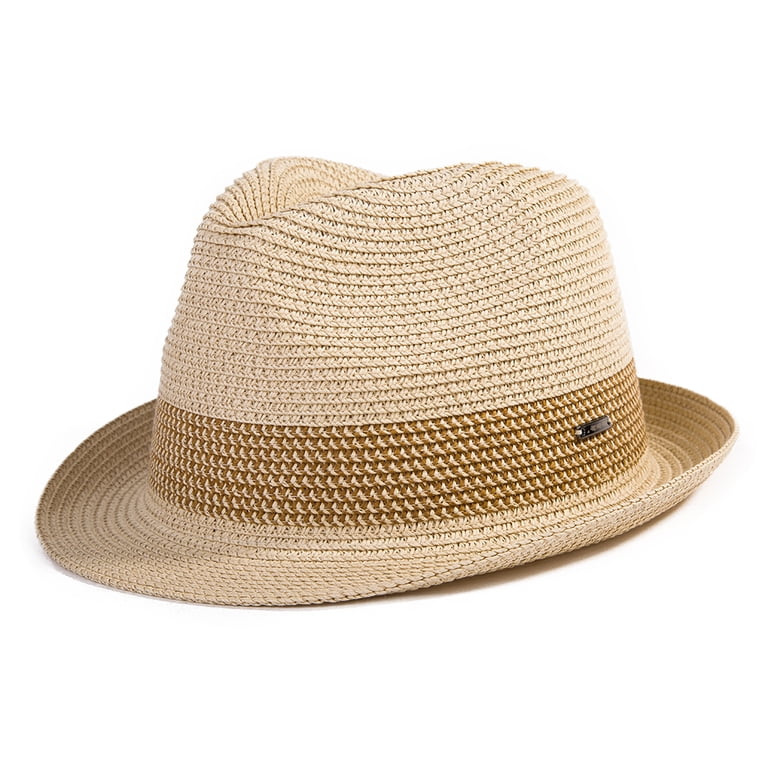 Comhats Mens Fedora Trilby Straw Sun Hats Summer Panama  display picture 1