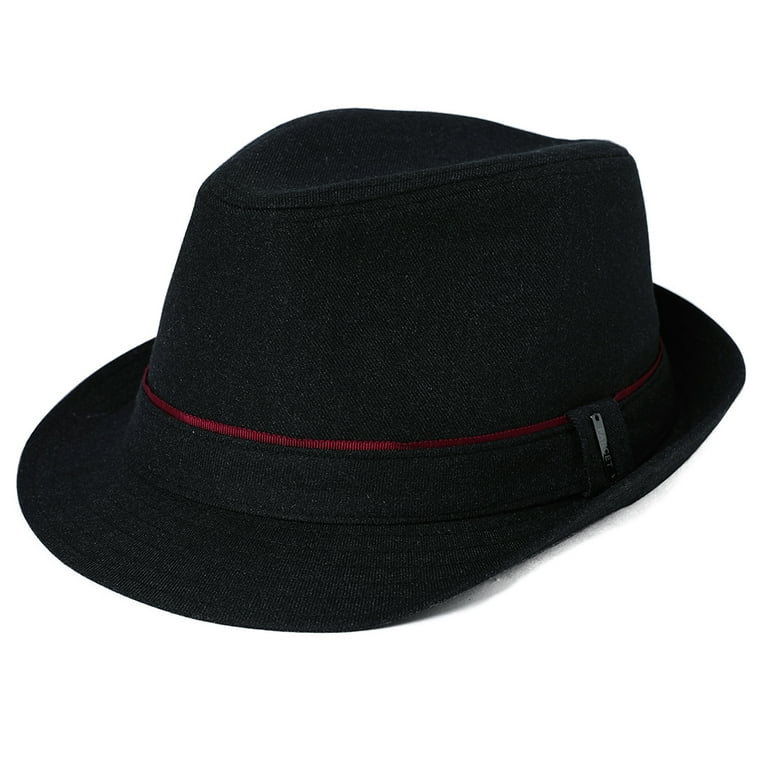 Comhats Mens Vintage Fedora with Belt 1920s Gatsby Trilby Unisex 