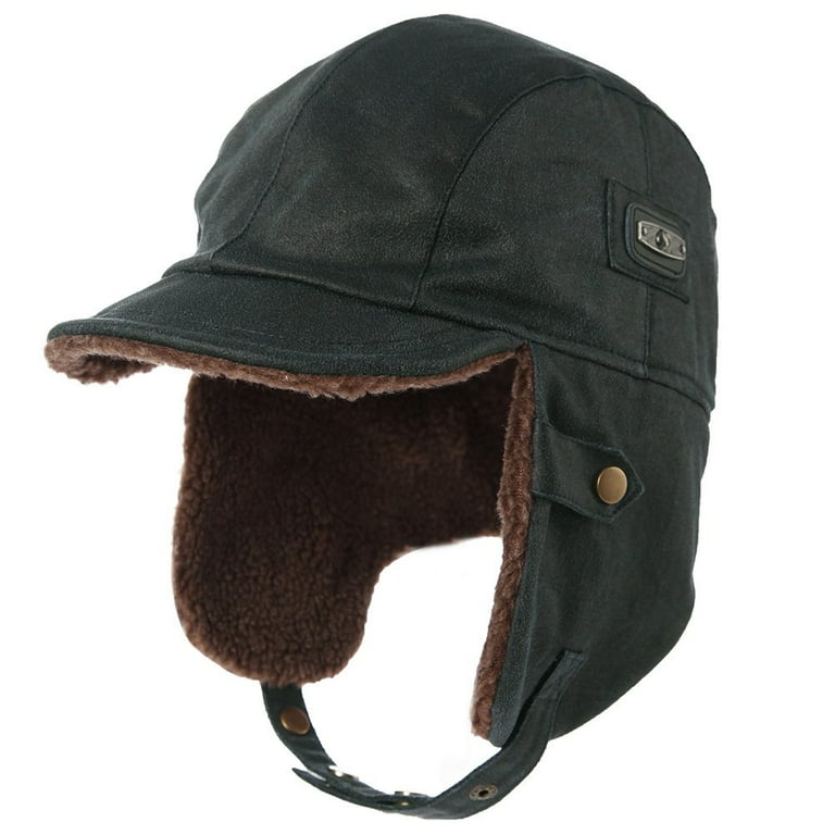 Brown Leather Aviator Helmet Wool Bomber Pilot Trooper Hat Warm Winter Ski Cap Brown Leather Aviator Helmet Wool Bomber Pilot Trooper Hat Warm Winter Ski Cap