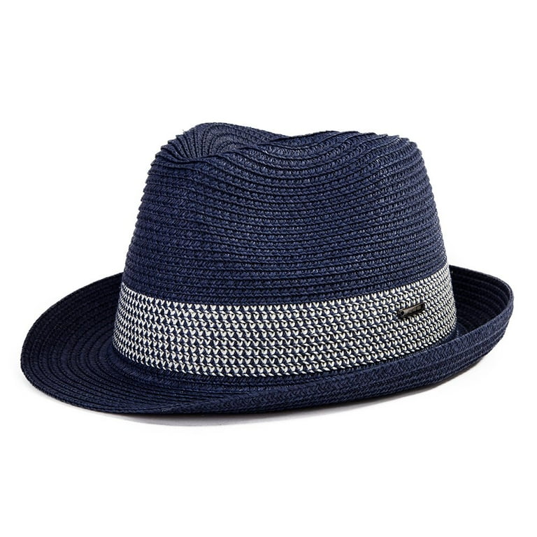 Comhats Packable Straw Fedora Panama Sun Summer Beach Hat Trilby