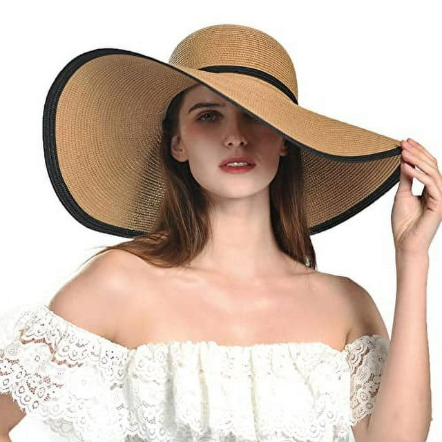 Comhats Summer Beach Sun Hat for Women Wide Brim Foldable UPF 50+ UV
