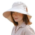 thumbnail image 1 of Comhats Sun Hat Women Packable UPF 50 Wide Brim with Neck Flap UV Cotton Safari Gardening with String Beige Large 59-61CM, 1 of 6