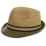 Comhats Sun Staw Beach Hat Men's Fedora Trilby Hats for Women Summer Panama Hat Packable Coffee L