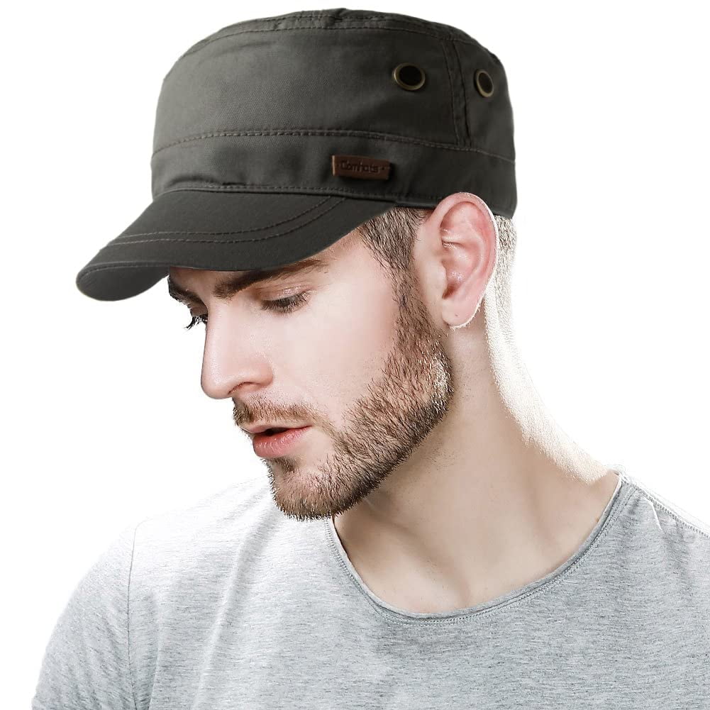 YAMEE Men's Army Mesh Baseball Cap – Adjustable, Breathable, Military Style, Dark Grey