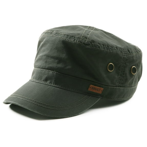 Comhats Unisex Mens Cotton Army Caps Military Hats Baseball Sun Hat Trucker Cadet Combat Cap for Men 58-60CM Green