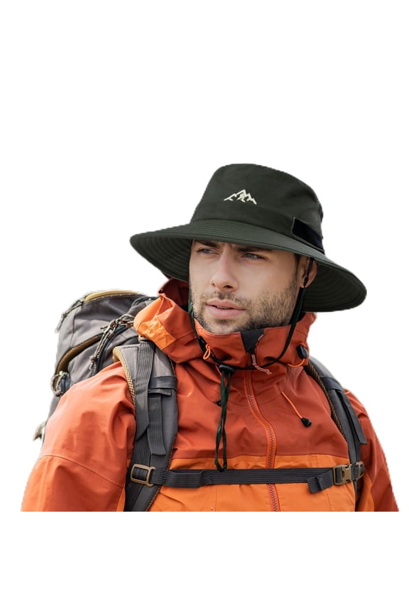 Waterproof Bucket Hat for Men Women, Outdoor Hat for Walking Golf Safari Fishing Hiking - Rain Hats - UPF 50+ Sun Hat Adjustable, Packable, Windproof Green XL