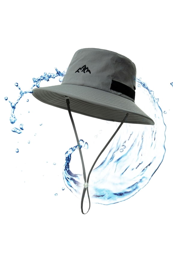 Waterproof Bucket Hat for Small Head, Outdoor Hat for Walking Golf Safari Fishing Hiking - Rain Hats - UPF 50+ Sun Hat Adjustable, Packable, Windproof M Grey